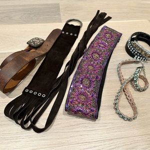 Bundle of 6 vintage belts, festival style